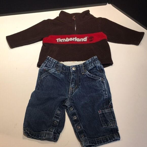 Timberland Sweatshirt & Baby Gap Pants 3-6 Months - Picture 3 of 11